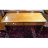 Victorian mahogany side table with two drawers beneath, width approx 121cm