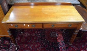 Victorian mahogany side table with two drawers beneath, width approx 121cm