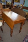 Small 19th century Pembroke table raised on ring turned legs, width approx 95cm