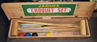 Boxed croquet set made by Jacques, in original box, specially made for Harrods