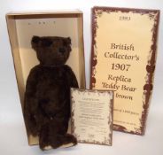 Boxed replica of a Steiff bear made by Steiff for 1907, made in a limited edition of 3000. (Note: