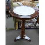Early Victorian marble top plant table 80cm height