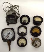 Quantity of metal dials from vintage motorcars and from aircraft