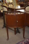 19th century mahogany corner pot cupboard with decorative gallery, width approx 49cm max