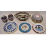 Quantity of porcelain items including two Oriental Imari type jars and covers, quantity of plates,