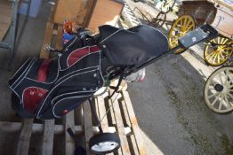 GOLF CLUBS AND BAG PLUS TROLLEY
