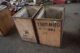 TWO VINTAGE TEA CHESTS