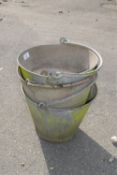 THREE GALVANISED BUCKETS