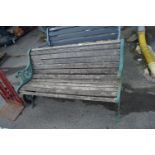 METAL FRAMED WOODEN GARDEN BENCH