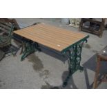 CAST FRAMED RECTANGULAR GARDEN TABLE