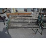 METAL FRAMED WOODEN GARDEN BENCH