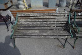 METAL FRAMED WOODEN GARDEN BENCH