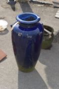 LARGE AMPHORA SHAPED GLAZED POT