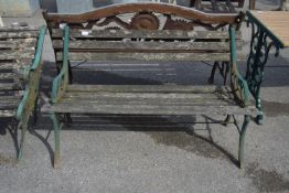 METAL FRAMED WOODEN GARDEN BENCH