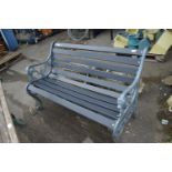 METAL FRAMED WOODEN GARDEN BENCH