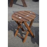 SMALL CIRCULAR FOLDING TEAK GARDEN TABLE