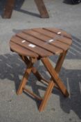 SMALL CIRCULAR FOLDING TEAK GARDEN TABLE