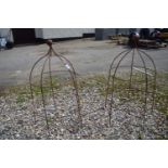 PAIR OF METAL GARDEN CLOCHES