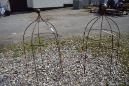 PAIR OF METAL GARDEN CLOCHES