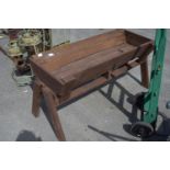 WOODEN TROUGH PLANTER ON STAND