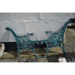 PAIR OF DECORATIVE CAST METAL BENCH ENDS