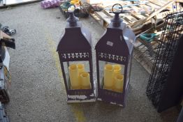 PAIR OF LARGE BATTERY OPERATED CANDLE HOLDERS