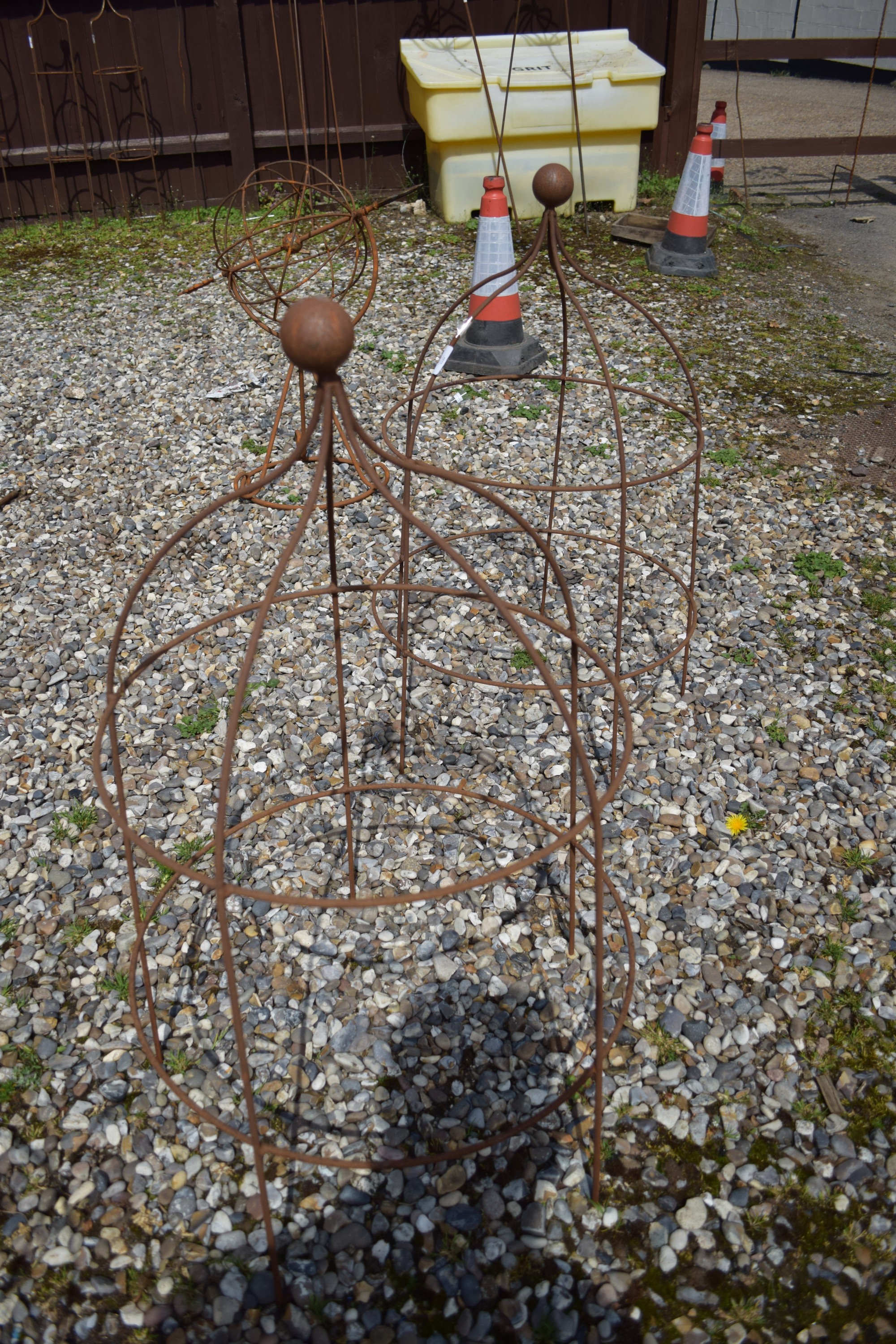 PAIR OF METAL GARDEN CLOCHES - Image 2 of 2