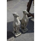 PAIR OF COMPOSITION FIGURES OF SEATED WHIPPETS