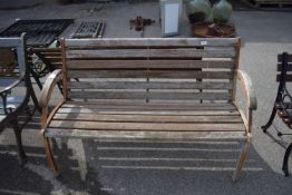 METAL FRAMED WOODEN GARDEN BENCH