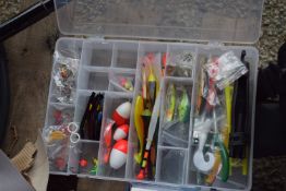 BOX CONTAINING VARIOUS FISHING FLOATS