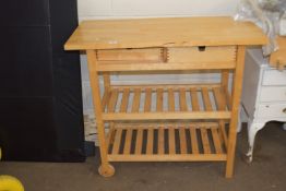 MODERN KITCHEN SIDE UNIT/BUTCHER'S BLOCK WITH TWO LOWER TIERS, 100CM WIDE