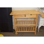 MODERN KITCHEN SIDE UNIT/BUTCHER'S BLOCK WITH TWO LOWER TIERS, 100CM WIDE