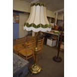 BRASS STANDARD LAMP WITH SHADE, 176CM HIGH