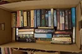BOX OF MIXED BOOKS - STONES OF FIRE, LABYRINTH, A TAPESTRY OF TREASON ETC