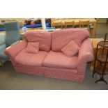 MODERN PINK FLORAL UPHOLSTERED SOFA, 180CM WIDE