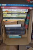 BOX OF MIXED BOOKS - SHORTER OXFORD ENGLISH DICTIONARY VOLS 1 AND 2, THE DOMESDAY BOOK, MODERN