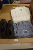 PAIR OF TRAINERS AND CHEF'S APPAREL