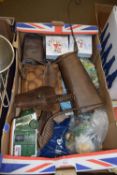 BOX CONTAINING SUNDRIES TO INCLUDE CASES, TINS, ETC