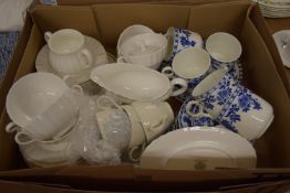BOX CHINA TO INCLUDE CUPS AND SAUCERS