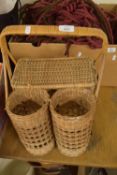 WICKER BASKET WITH CARRYING HANDLE