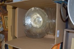 BOX OF GLASS PLATES AND DISHES