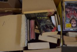 BOX OF MIXED BOOKS - P D JAMES DEVICES AND DESIRES ETC