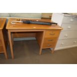 CIRCA MID 20TH CENTURY THREE DRAWER DESK, 107CM WIDE