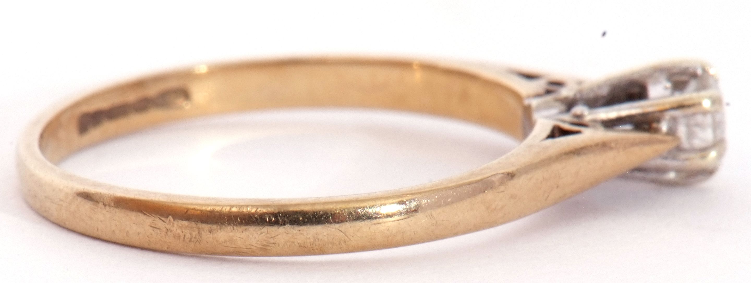 9ct gold single stone diamond ring, a small round brilliant cut diamond 0.15ct approx, multi-claw - Image 5 of 6
