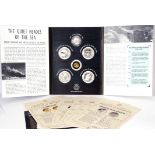 Elizabeth II limited edition "Battle of the Atlantic" six coin set 2016 comprising five silver proof