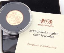 Elizabeth II sovereign dated 2015