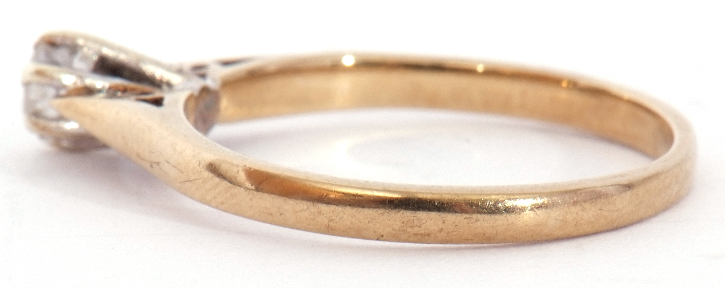 9ct gold single stone diamond ring, a small round brilliant cut diamond 0.15ct approx, multi-claw - Image 3 of 6