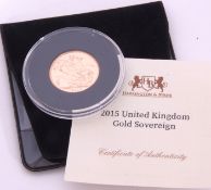 Elizabeth II sovereign dated 2015