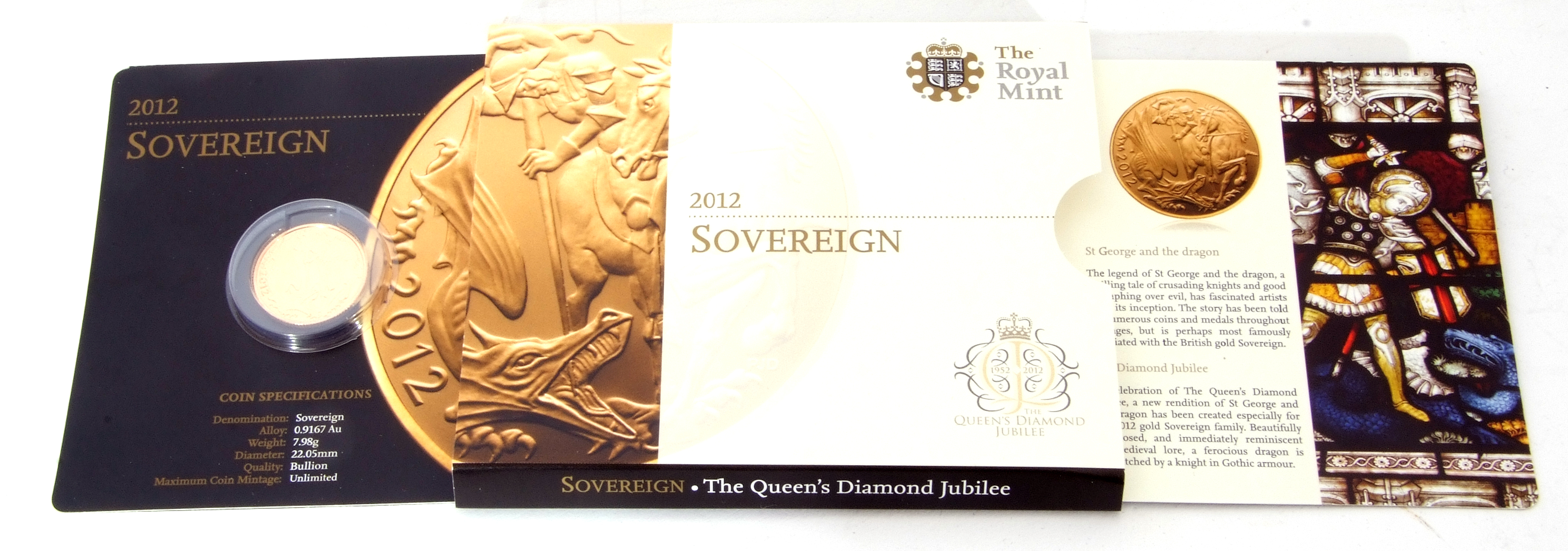 Elizabeth II gold "George and the Dragon" Diamond Jubilee sovereign 2012