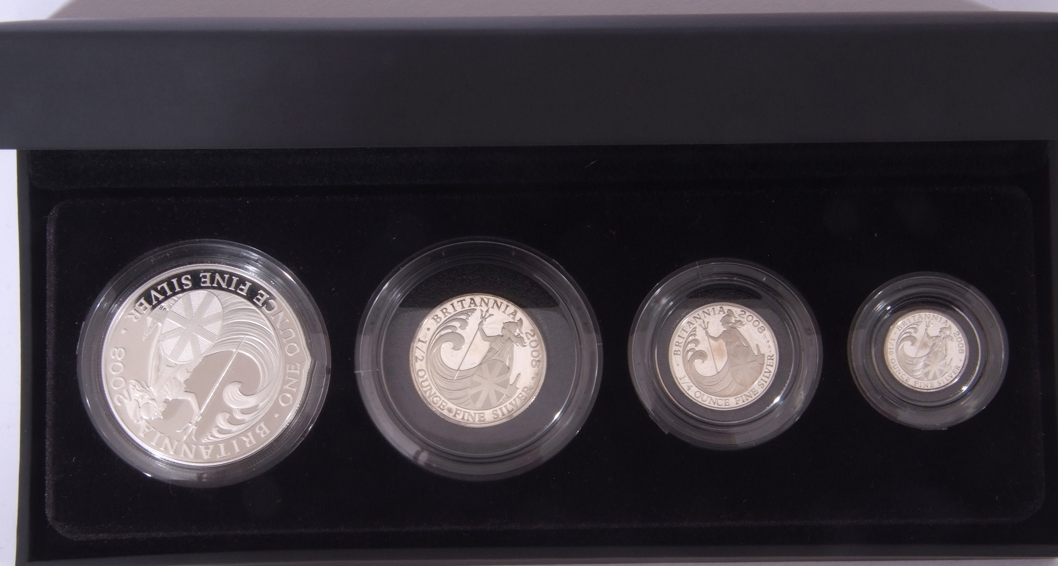 Elizabeth II four coin "Britannia" silver proof set 2008, comprising £2, £1, 50p and 20p, limited to - Image 2 of 3